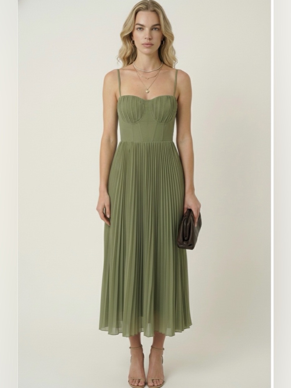 Modenaire Pleated Bustier Bodice Dress